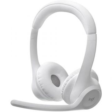 Casti call center Logitech Zone 300, Microfon, Bluetooth (Alb)