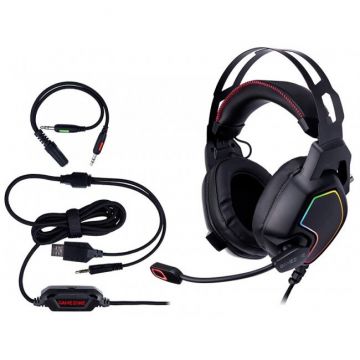 Casti GameZone Raptor V2 RGB Negru