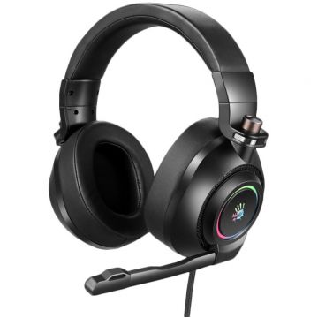Casti Gaming Bloody Cu Fir 7.1 Virtual Sound Iluminare Negru