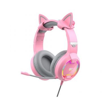 Casti Gaming Havit H2233d, RGB (Roz)