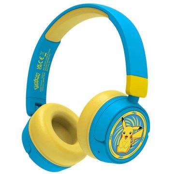 Casti Gaming OTL Pokemon Pickachu, Pentru copii, Cu fir si Bluetooth (Albastru/Galben)