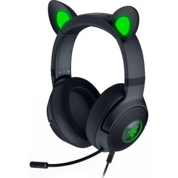 Casti Gaming Razer Kraken Kitty V2 Pro Quartz, Microfon, Cu fir (Negru)