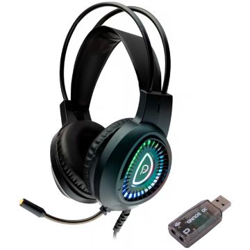 Casti Gaming Spacer Phantom RGB USB Black