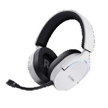 Casti Gaming Trust GXT 491W Fayzo, Cu fir, Bluetooth, Microfon, iluminare RGB (Alb)