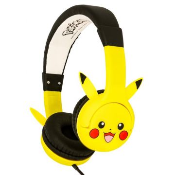 Casti Stereo OTL Pikachu, Pentru copii, Cu fir (Negru/Galben)
