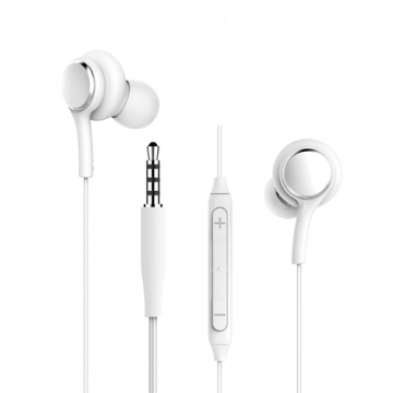Casti Stereo WiWu EB310, Jack 3.5mm, Microfon, Control volum (Alb)
