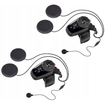 Casti 5S-10D Dual Pack Motocicleta Negru
