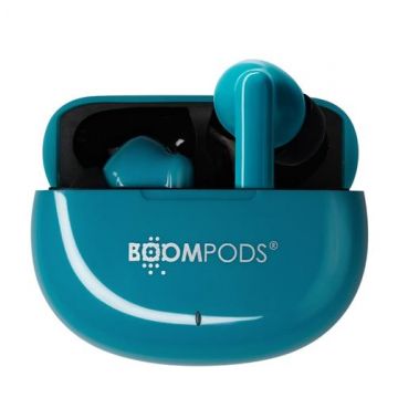 Casti True Wireless Boompods SKIM, Bluetooth, Microfon, Autonomie 20h, Waterproof IPX4 (Albastru)