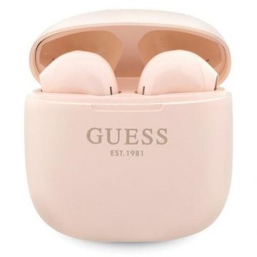 Casti True Wireless Guess GUE002957, Bluetooth 5.3, IPX6, 6h autonomie (Roz)
