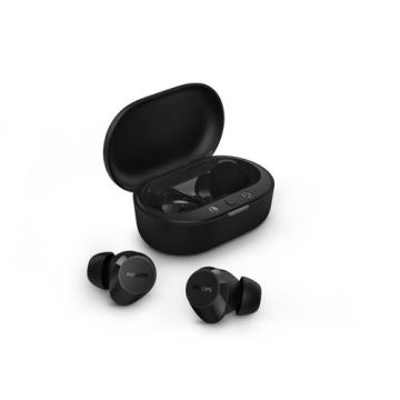 Casti True Wireless Philips TAT1209BK/00, Bluetooth 5.3, Control tactil, IPX4 (Negru)