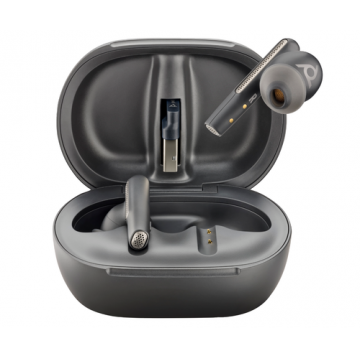 Casti True Wireless Poly Voyager Free 60+, +BT700C, +TSCHC, Bluetooth, Multi-Point, Wireless, ANC, Microfon (Negru)