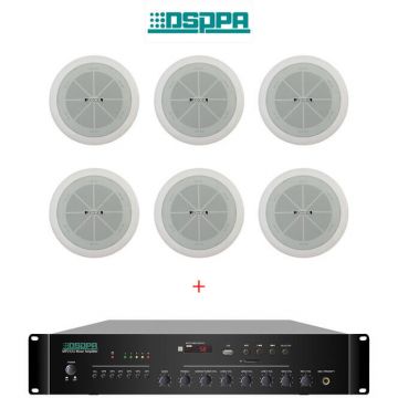 Pachet Sonorizare 60W Cu Amplificator 60W MP260U Si  Boxe 6x DSP802 USB Radio FM Bluetooth