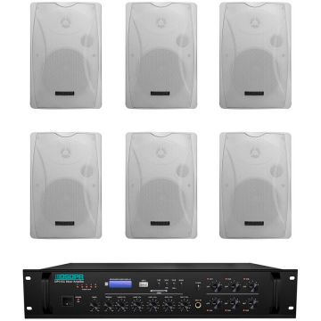 Pachet Sonorizare MP310U+6xDSP8062 120W De Perete Cu 6 Zone FM+USB+SD