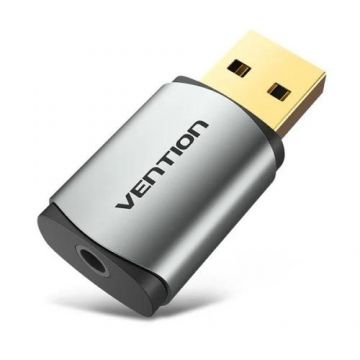 Placa de sunet Vention CDNH0, Jack 3.5 mm la USB (Gri)
