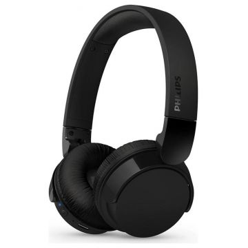 Casti Stereo Wireless Philips Seria 4000 TAH4209BK/00, Bluetooth, Autonomie 55 ore, Gestionare apeluri, Microfon (Negru)