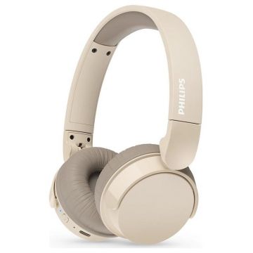 Casti Stereo Wireless Philips TAH3209BG/00, Bluetooth, Autonomie 25 ore, Pliabile, Supra-auriculare (Bej)