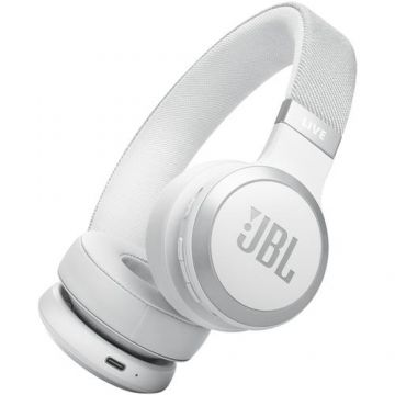 Casti Stereo Wireless On-ear JBL LIVE 670NC, True Adaptive NC, Bluetooth, Multi-Point, Autonomie 65 ore (Alb)