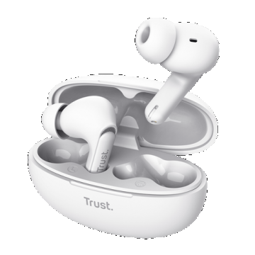 Casti True Wireless Trust Yavi TR-25172, Bluetooth, ENC, Microfon, Multiplatforma (Alb)