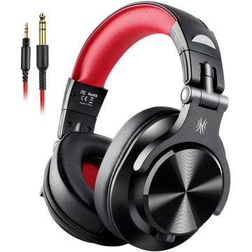 ONEODIO Casca OneOdio cu fir detasabil, tip over ear, utilizare profesionala, DJ, conectare prin Jack 3.5 mm | Jack 6.35 mm, difuzor 40 mm, impedanta 32 Ohm, negru | rosu, A71-Red