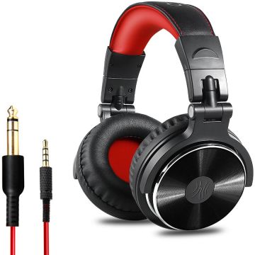 ONEODIO Casca OneOdio cu fir detasabil, tip over ear, utilizare profesionala, DJ, conectare prin Jack 3.5 mm | Jack 6.35 mm, difuzor 50 mm, impedanta 32 Ohm, rosu