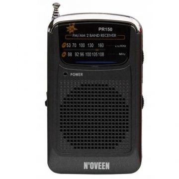 Radio portabil Noveen PR150, AM / FM, 1W, antena telescopica, casti de 3.5 mm (Negru)