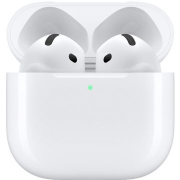 Apple Casti Apple AirPods 4, USB-C, True Wireless, Bluetooth, In-Ear, Microfon, Noise Cancelling, Alb