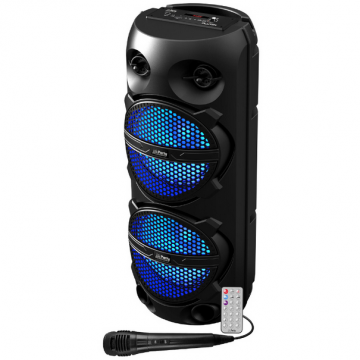 Boxa Portabila 2X8/20Cm 100W TWS Bt Fm Usb Msd Negru