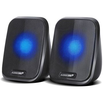 Boxe AC835 2.0 Stereo With LED Backlighting Negru