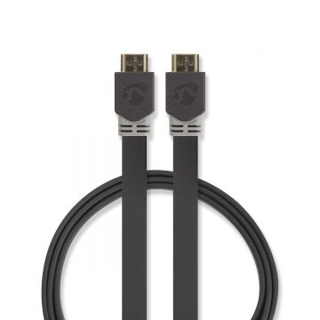 cablu hdmi plat de mare viteza cu ethernet 2m, nedis