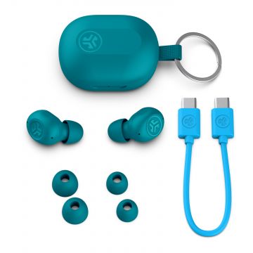 Casti Bluetooth JLAB JBuds Mini, True Wireless Earbuds, Albastru Aqua