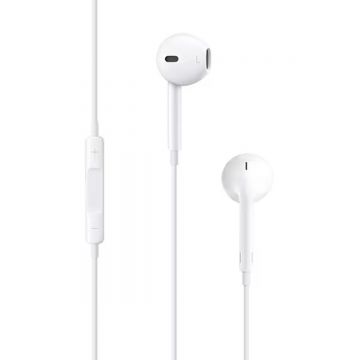 Casti In-Ear Apple cu fir, Microfon, Conector Jack 3.5mm, alb