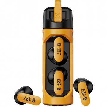 Casti TF-T11 TWS 300mAh USB-C IPX5 Bluetooth 5.4 Negru-Galben