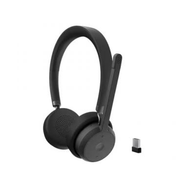 Casti Wireless  Lenovo VoIP, Bluetooth 5.3, Microfon, Negru