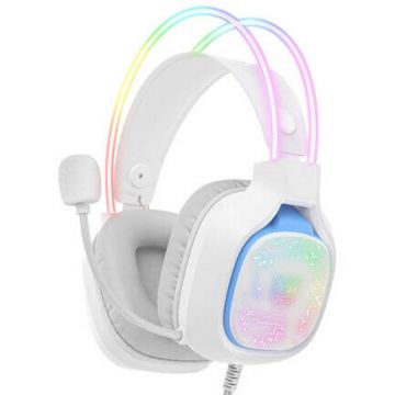 Casti X22 Gaming   50mm  20kHz 105dB  3.5 mm Jack   USB LED Alb