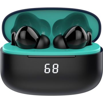 Akai Casti bluetooth Akai Earbuds BTE-J450AENC, ANC, ENC, Negre