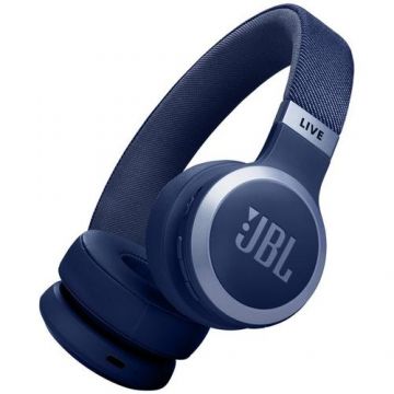 Casti Stereo Wireless On-ear JBL LIVE 670NC, True Adaptive NC, Bluetooth, Multi-Point, Autonomie 65 ore (Albastru)