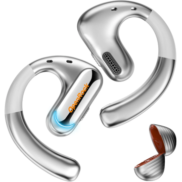 Casti Wireless Tip Butoni TWS Bluetooth 5.2 Argintiu