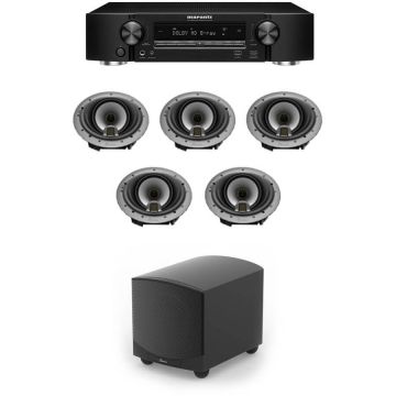 Goldenear Technology Sistem complet 5.1 de tavan cu GOLDENEAR HTR7000, subwoofer ForceField 30 si Receiver Marantz NR1510