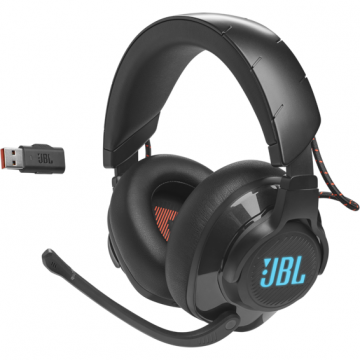 JBL Casti Gaming Wireless JBL Quantum 610, multiplatforma, Quantum Surround, Microfon, Negru (JBLQUANTUM610BLK)