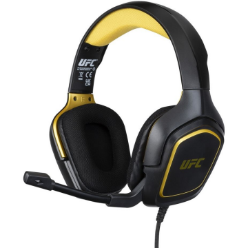 Konix Căști Gaming Konix UFC, cu microfon, Prin cablu, Bandă de fixare pe cap, USB Tip-A, Negru - Galben