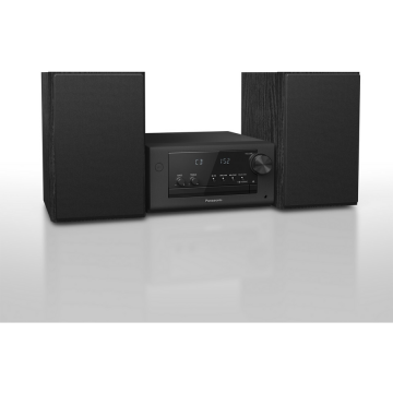 Panasonic Panasonic SC-PM704EG-K Sistem stereo compact micro HiFi cu CD, radio DAB+/FM, USB și Bluetooth, difuzoare de 80 W, control bass, negru