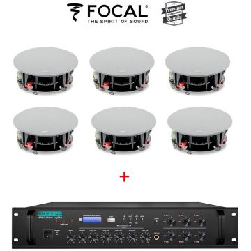 DSPPA Sistem Sonorizare Premium 90W cu 6 boxe tavan FOCAL ICW 5-T si DSPPA MP310U, Bluetooth, 100V DSPPA Sistem Sonorizare Premium 90W cu 6 boxe tavan FOCAL ICW 5-T si DSPPA MP310U, Bluetooth, 100V