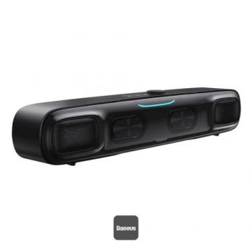 Boxa Bluetooth Baseus AeQur DS10 Mini Soundbar, 2 x 10W, RGB, Fara baterie (Negru)