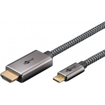 Cablu USB type C la HDMI 4K60Hz T-T 2m brodat, Goobay G75700