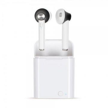 Casti True Wireless Livoo TES233 Glo edition, Bluetooth, Autonomie 3 ore, Microfon incorporat (Alb)