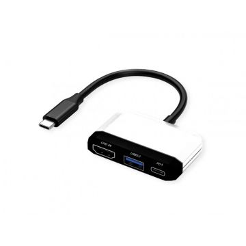 Docking station USB type C la HDMI 4K30Hz, 1 x USB 3.2-A, 1 x Type C (PD), Value 12.99.3199
