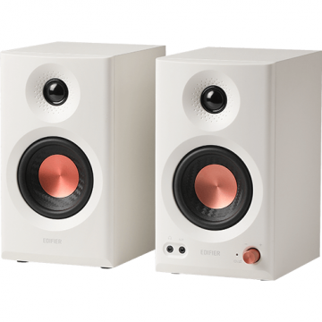 edifier Boxe EDIFIER 2.0, RMS:  36W (2 x 18W), studio monitor, volum, bass, treble, intrare jack 6.35 TRS balanced, RCA, iesire casti, white