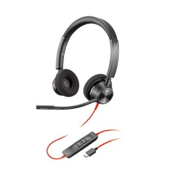 Poly Blackwire 3320 Stereo Microsoft Teams Certified USB-C Headset +USB-C/A Adapter