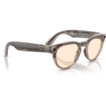 Ray-Ban Ochelari Smart Ray-Ban Meta SKYLER, Marime M, Negru, 32 GB stocare, Camera Foto 12mp, 5 microfoane, difuzoare, Wifi 6, Meta AI, Standard, Clear-Saffron-Yellow Transitions, Bej-Lucios
