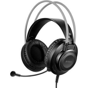 A4tech Casti A4tech cu fir, tip standard, utilizare multimedia (PC and more), microfon pe casca, jack 3.5, Gri